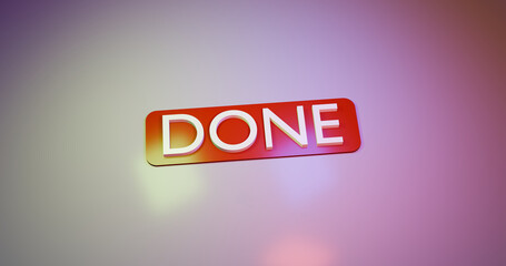 3d render done sign wallpaper 