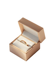Elegant diamond engagement ring in luxurious velvet box, sparkling with promise and eternal love, ready for proposal.