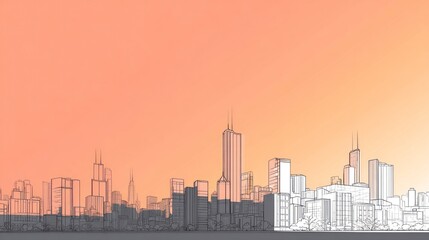 Obraz premium City skyline architectural design