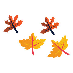 Autumn Leaves Falling in a Gentle Breeze, Vibrant Colors of Fall Season