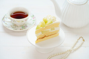 メロンのショートケーキ