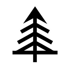 White background origami Christmas tree vector illustration for holiday greeting card design and decoration