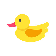Cute yellow rubber duck illustration swimming in water, perfect for bath time fun