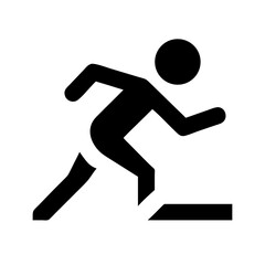Running man icon silhouette vector illustration of a runner symbol for sport and competition