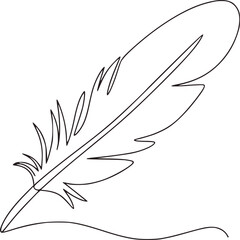 Obraz premium Black feather quill pen drawing writing