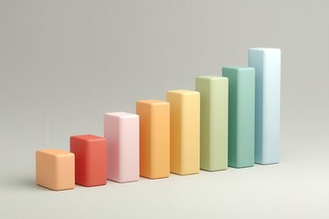 Colorful Blocks in Rising Graph Pattern Show Growth and Progress