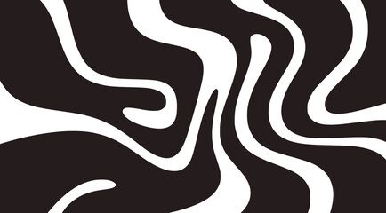 Flowing dark and white abstract pattern curves organic