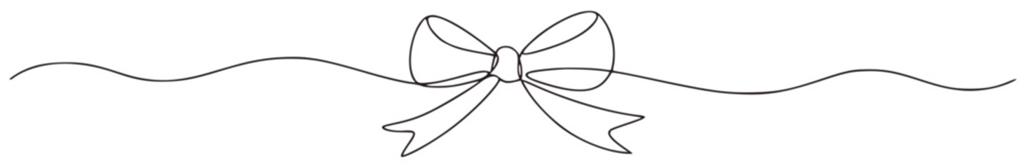Simple black bow with wavy lines ribbon decorative