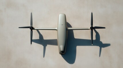 Drone Prepares for Flight Over an Urban Landscape at Sunset
