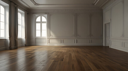 Fototapeta premium Empty_room_with_parquet_floor