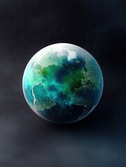 Unique Artistic Representation of Earth Showcasing Vibrant Colors and Textures