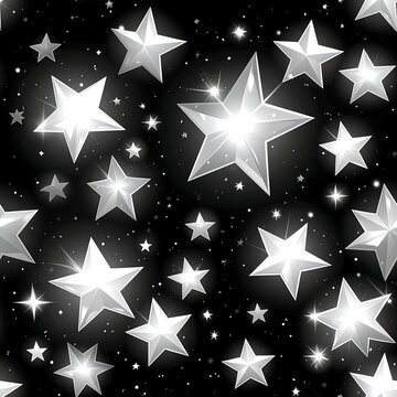 Shiny stars on a black background
