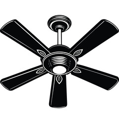 ceiling fan with wooden blades  isolated on white  (1).eps