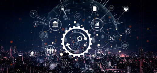 A business process automation and operations management system. A concept for integrating and automating core business functions for efficiency. Motif