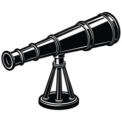 old brass telescope  isolated on white background (3).eps