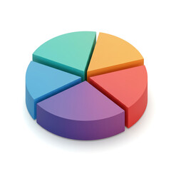 Obraz premium Flat Vector Icon of Pie Chart, Business Analytics Symbol in Minimal Colorful Style