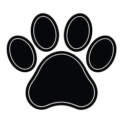 paw print black outline pet track vector on white .eps