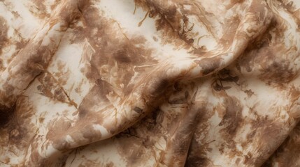 Tie-dye fabric with earthy brown and beige shades.