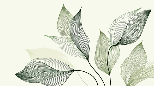 Elegant Green Boho Wall Art Minimalist Poster Design