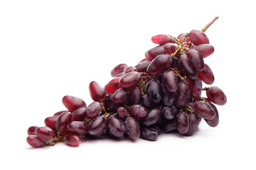 Bunch ripe red grapes isolated