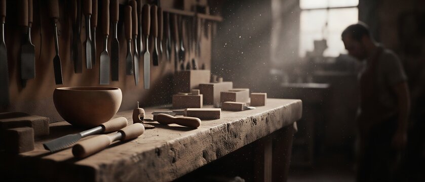 assortment of goldsmithing tools arranged on a vintage workshop table | craft, vintage, art, jewelry, tools theme