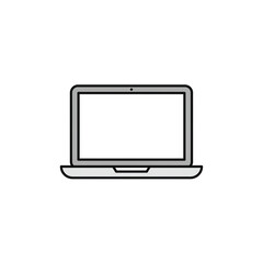 Minimal Flat Vector Icon of Laptop Computer in Modern Office Technology Style