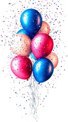 balloons surrounded by confetti create a festive atmosphere for celebrations and parties