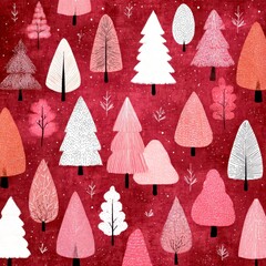 tree patterns on a background create a cheerful holiday decoration theme for winter celebrations