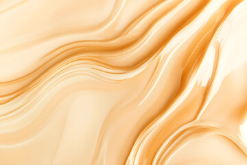 Fototapeta premium Luxurious flowing liquid caramel or honey with smooth, glossy waves and highlights, creating a rich, decadent, and elegant abstract texture perfect for premium branding and design.