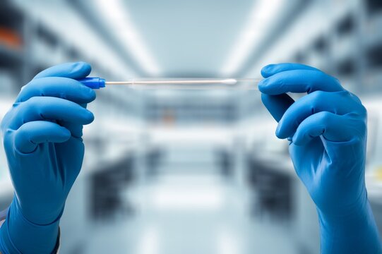 Doctor hold test tubes with coronavirus samples.