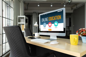 E-learning website with modish sofware for student to study online on the internet network