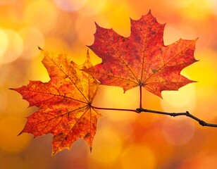 Fototapeta premium Generated image Beautiful Autumn Maple Leaves in Vibrant Colors