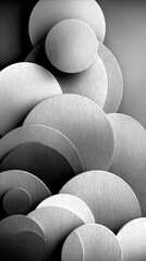 Abstract composition of circles layered and overlapping in a harmonious pattern