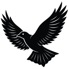 Fototapeta premium bird flying silhouette vector illustration on whit (1).eps