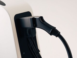 plug. An electric vehicle charging station under natural daylight conditions. mobility guides, transit brochures, designed for transport & logistics marketing, improves user orientation.