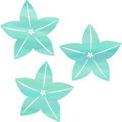 Illustration featuring a beautiful watercolor-patterned bellflower icon image