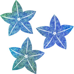 Illustration featuring a beautiful watercolor-patterned bellflower icon image