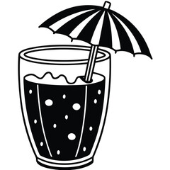 cartoon jelly drink with umbrella summer clipart o (1).eps
