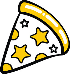 cartoon pizza slice with star toppings vector illu.eps