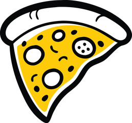 cartoon pizza with pepperoni toppings clipart on w.eps