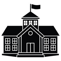 cartoon school building with flag vector illustrat (1).eps