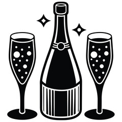 champagne bottle and glasses vector illustration o (1).eps
