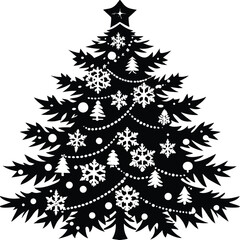 christmas tree with snow covered branches clipart  (1).eps