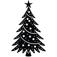 christmas tree with star topper cartoon vector on .eps
