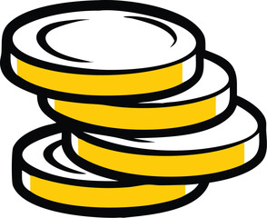 coin stack vector illustration on white background.eps