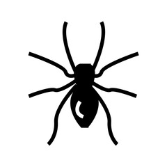 A wolf spider silhouette with detailed legs, symbolizing arachnids, Halloween themes, fear, and nature.