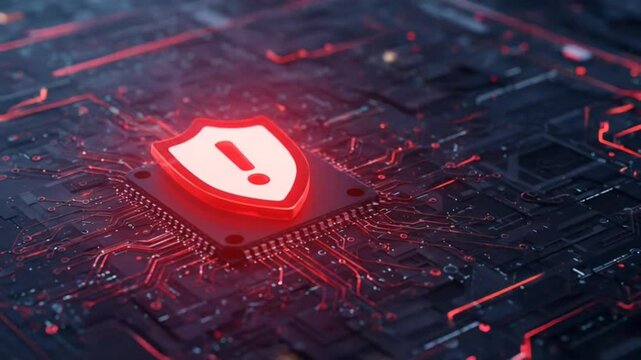 Aviso de amea&ccedil;a em representante representando v&iacute;rus ou ataque, sistema operacional em perigo com vulnerabilidade cr&iacute;tica no hardware