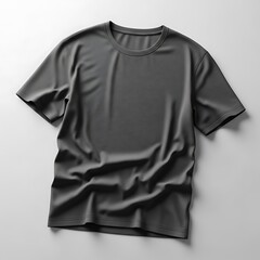 Elegant charcoal tshirt mockup showcasing textured fabric and subtle folds