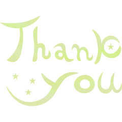 Illustration of a beautiful watercolor patterned “Thank you!” icon image