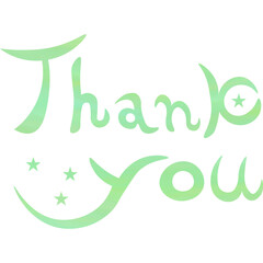 Illustration of a beautiful watercolor patterned “Thank you!” icon image